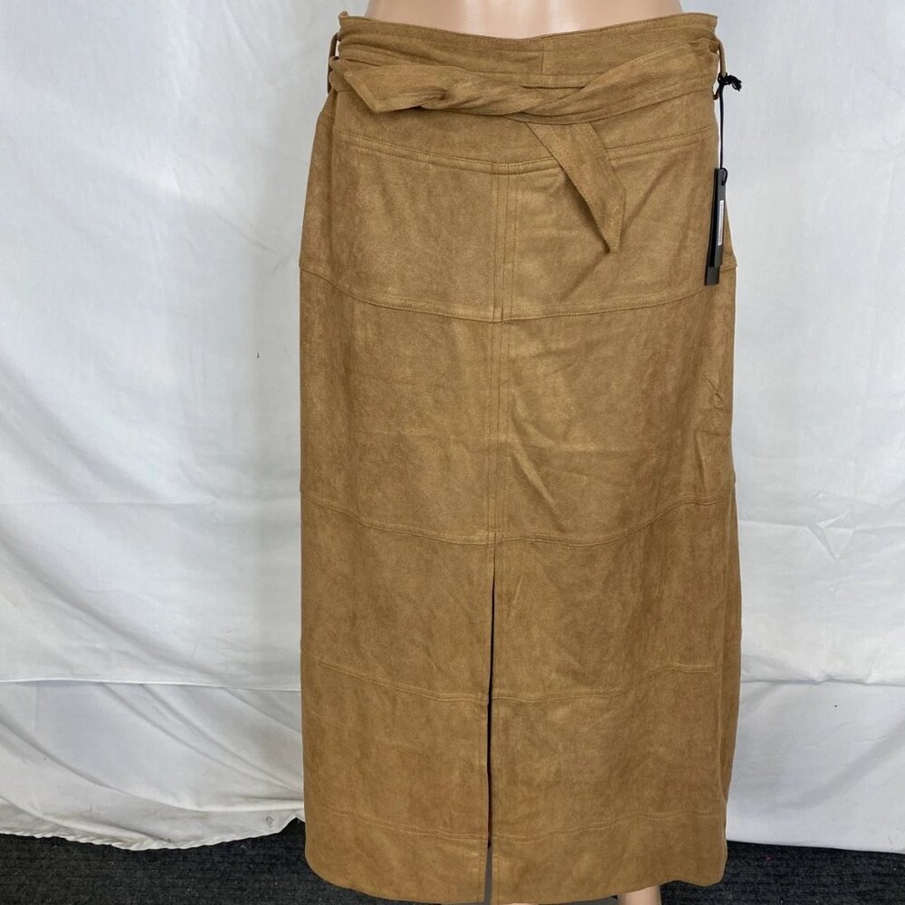 APNY Faux Suede Paneled A-Line Midi Skirt – Size 8 (NWT)